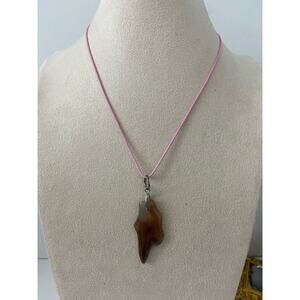 Brown agate slice pendant necklace